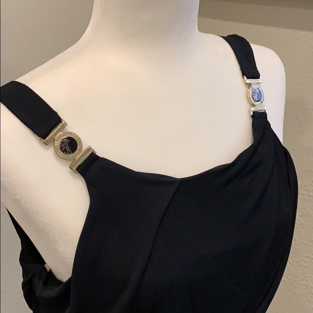 VERSACE fitted buckle-strap dress